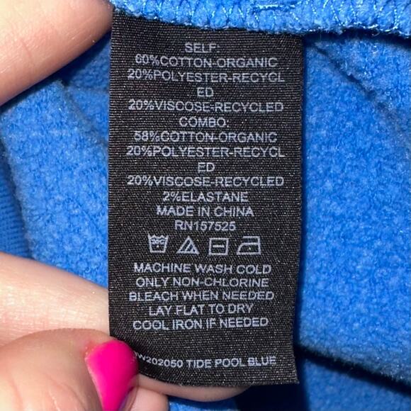 WSLY Bandier Ecosoft Tide Pool Blue Cropped Crewneck Sweatshirt Size Small - Picture 6 of 10